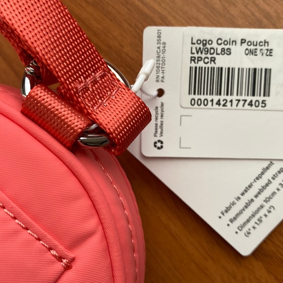 ❤️ Lululemon Logo Coin Pouch Raspberry Cream NWT - Picture 8 of 10